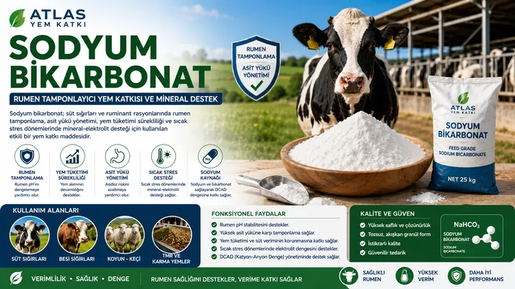 Sodyum Bikarbonat rumen tamponlayıcı yem katkısı
